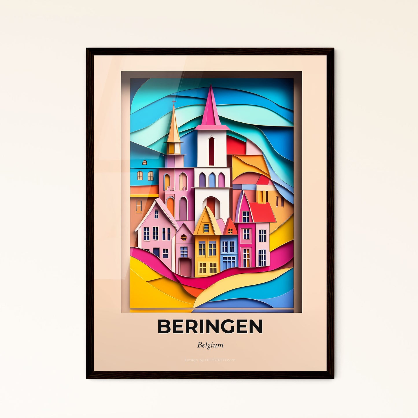 Vivid Beringen, Belgium - a colorful city with a church