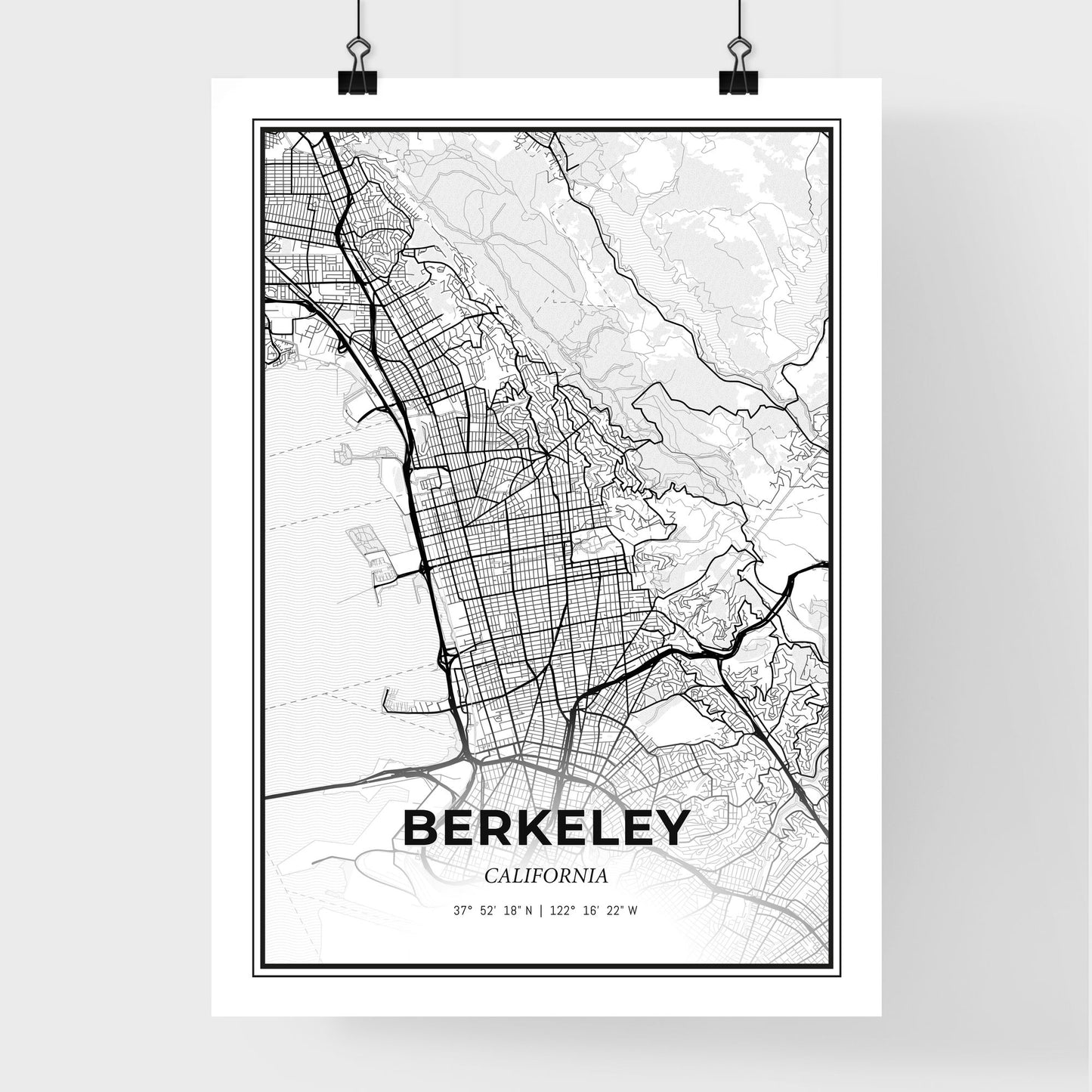 Berkeley California - Premium City Map Poster