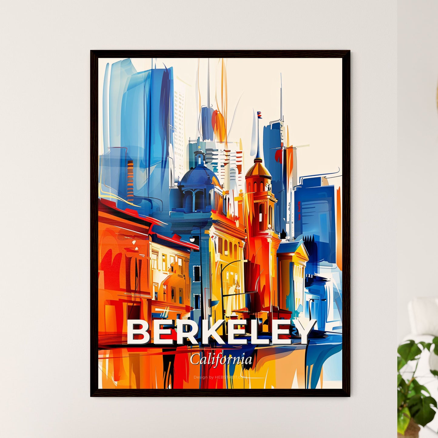 Vibrant Berkeley, California - A Colorful Cityscape With Buildings And A Reflection