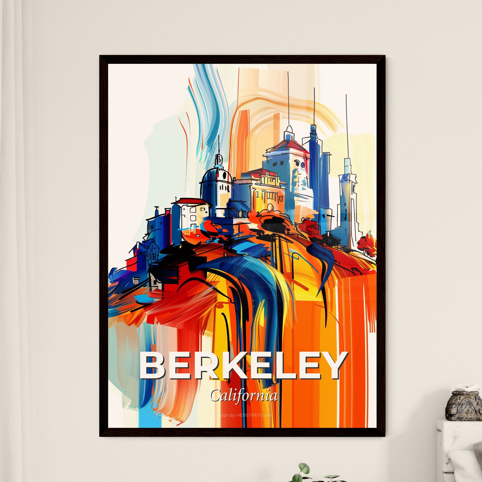 Vibrant Berkeley, California - A Colorful Cityscape With Buildings And Towers