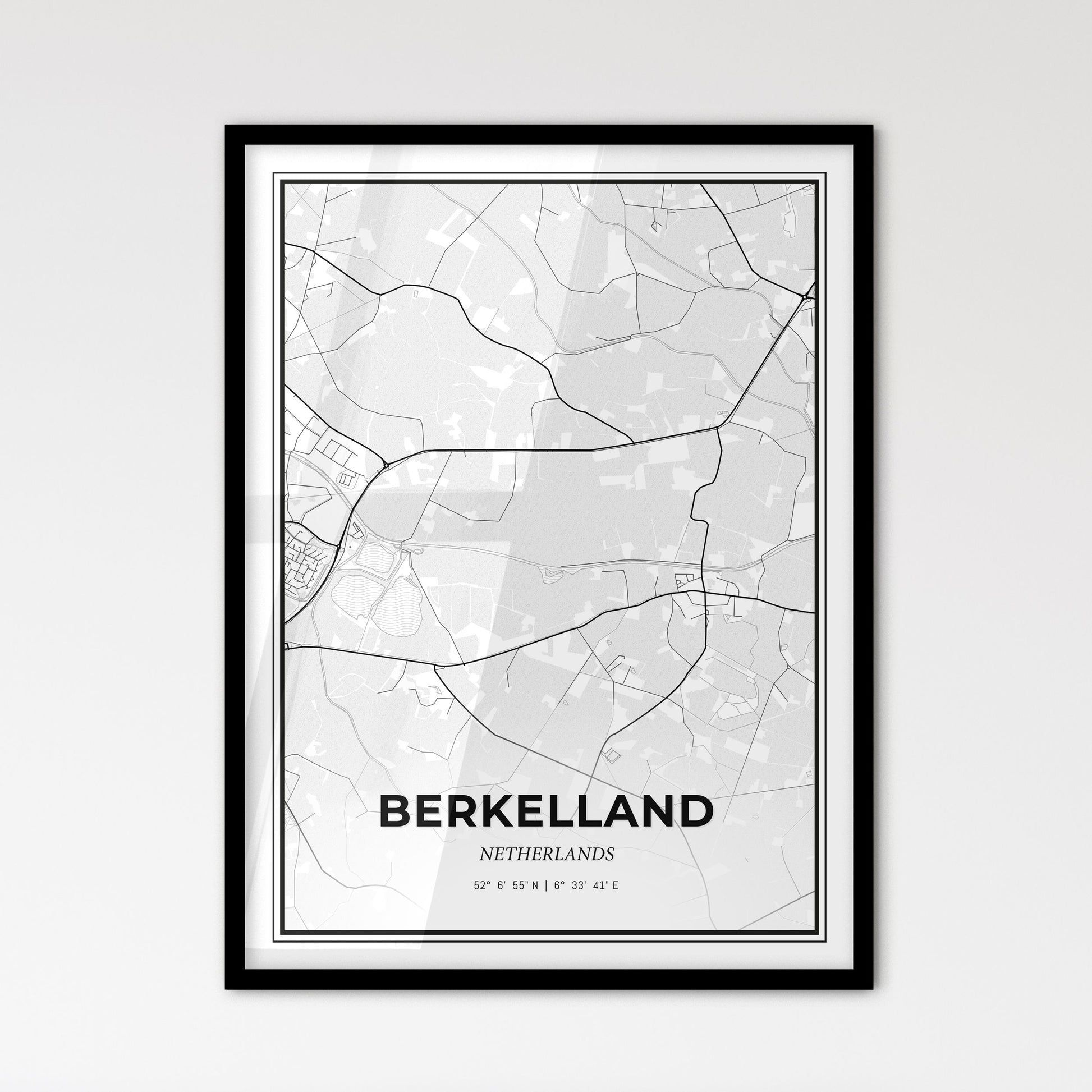  Berkelland Netherlands - Scandinavian Style City Map for Modern Home Decor