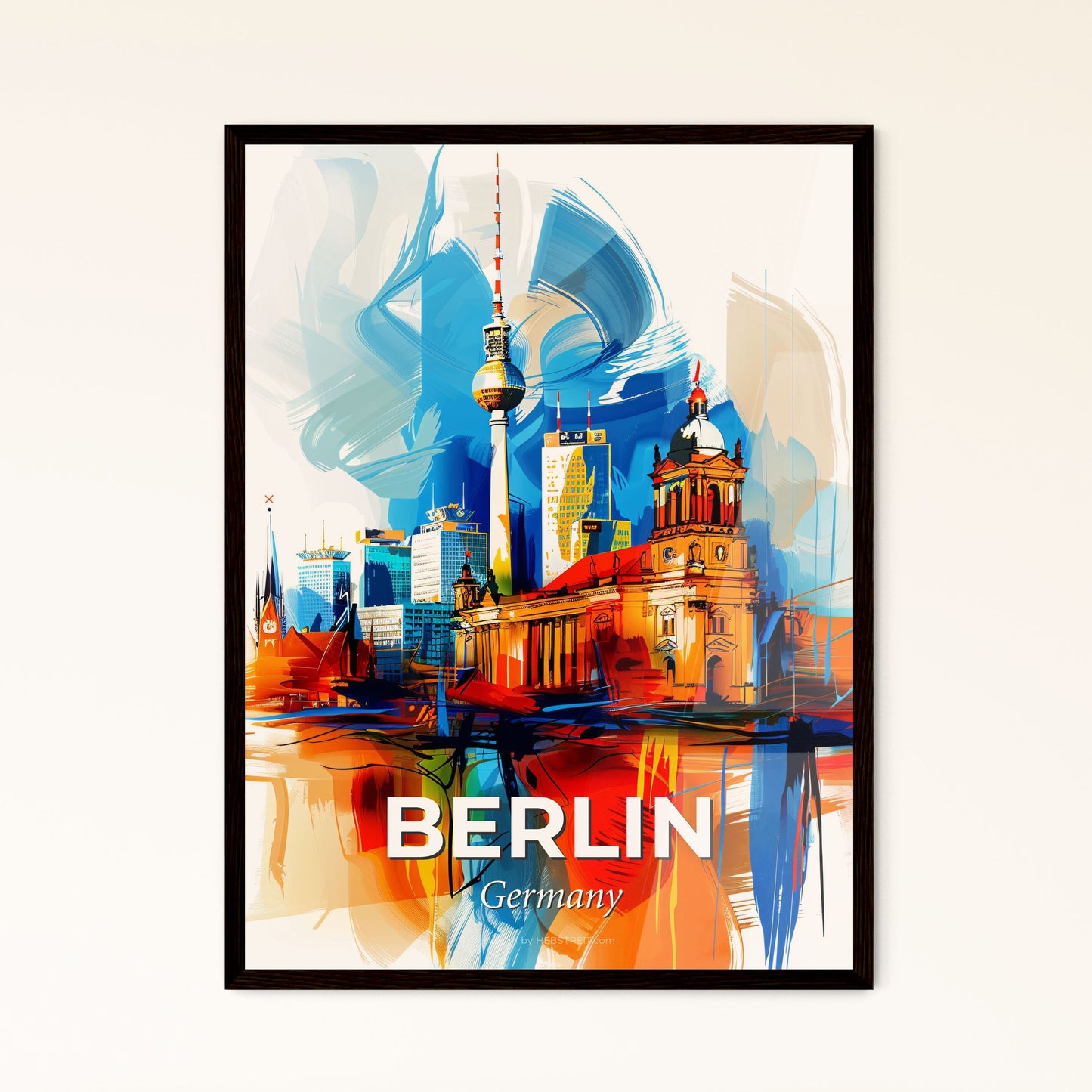 Vibrant Berlin, Germany - A Painting Of A City