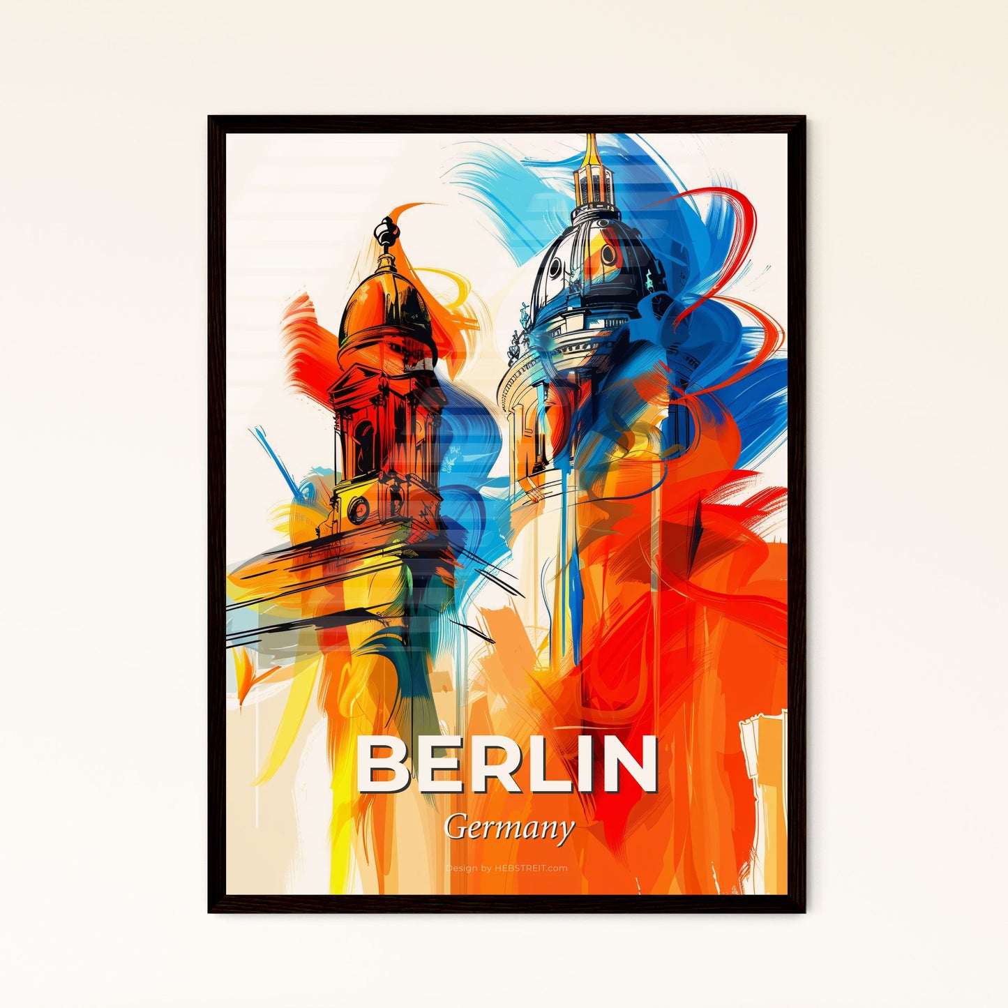 Vibrant Berlin, Germany - A Colorful Painting Of A Building