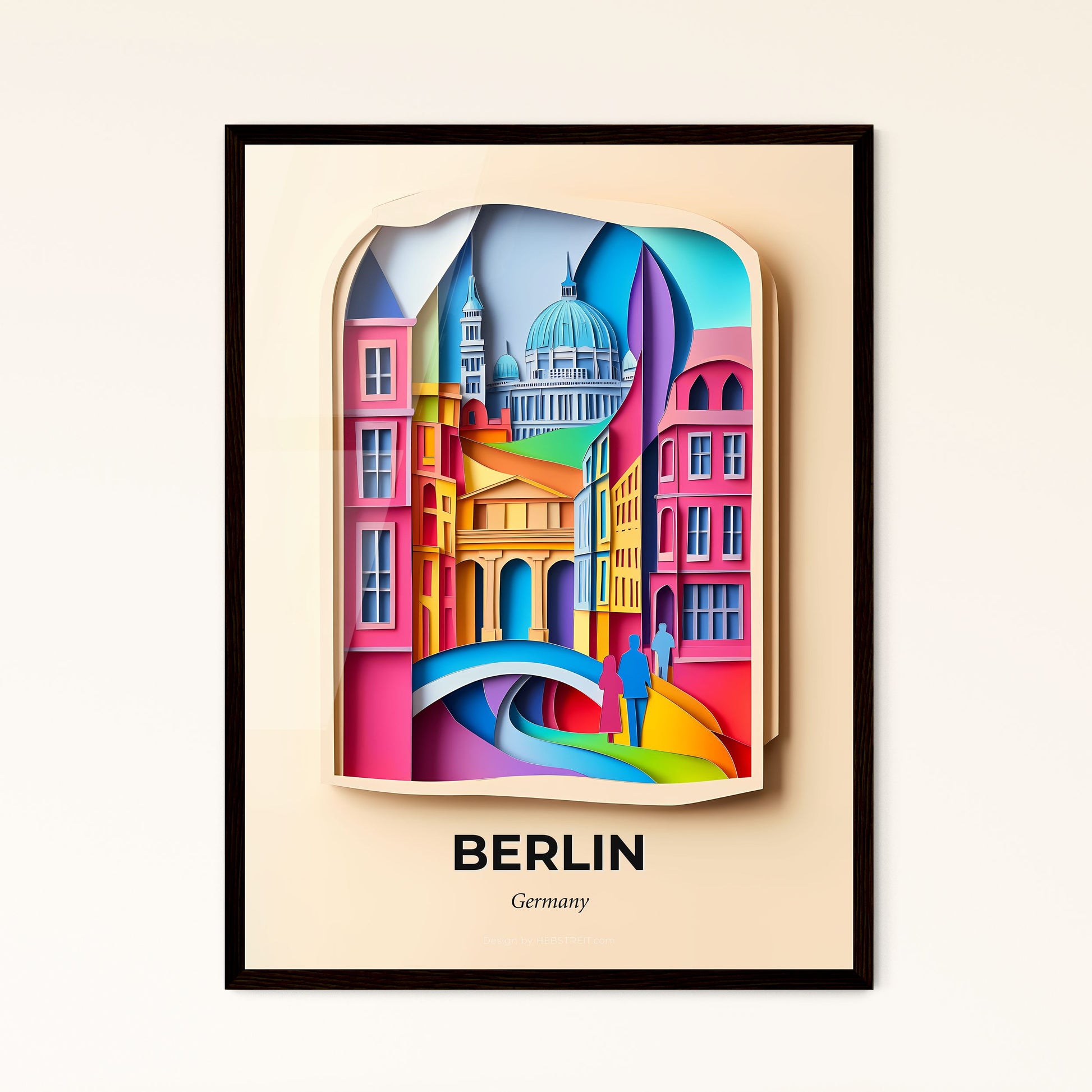 Vivid Berlin, Germany - a paper cut of a city with a bridge