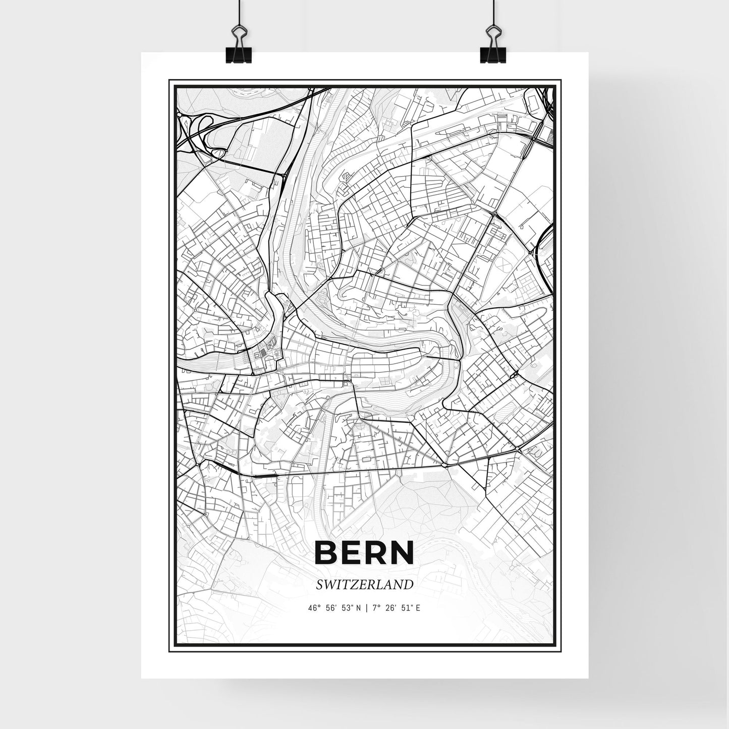 Bern Switzerland - Premium City Map Poster