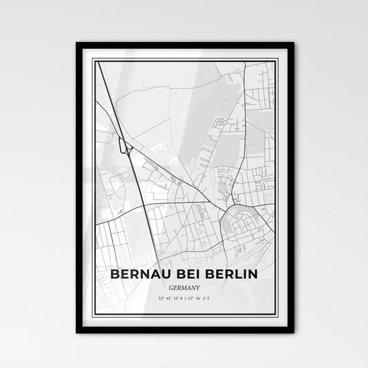 Bernau bei Berlin Germany - Scandinavian Style City Map for Modern Home Decor