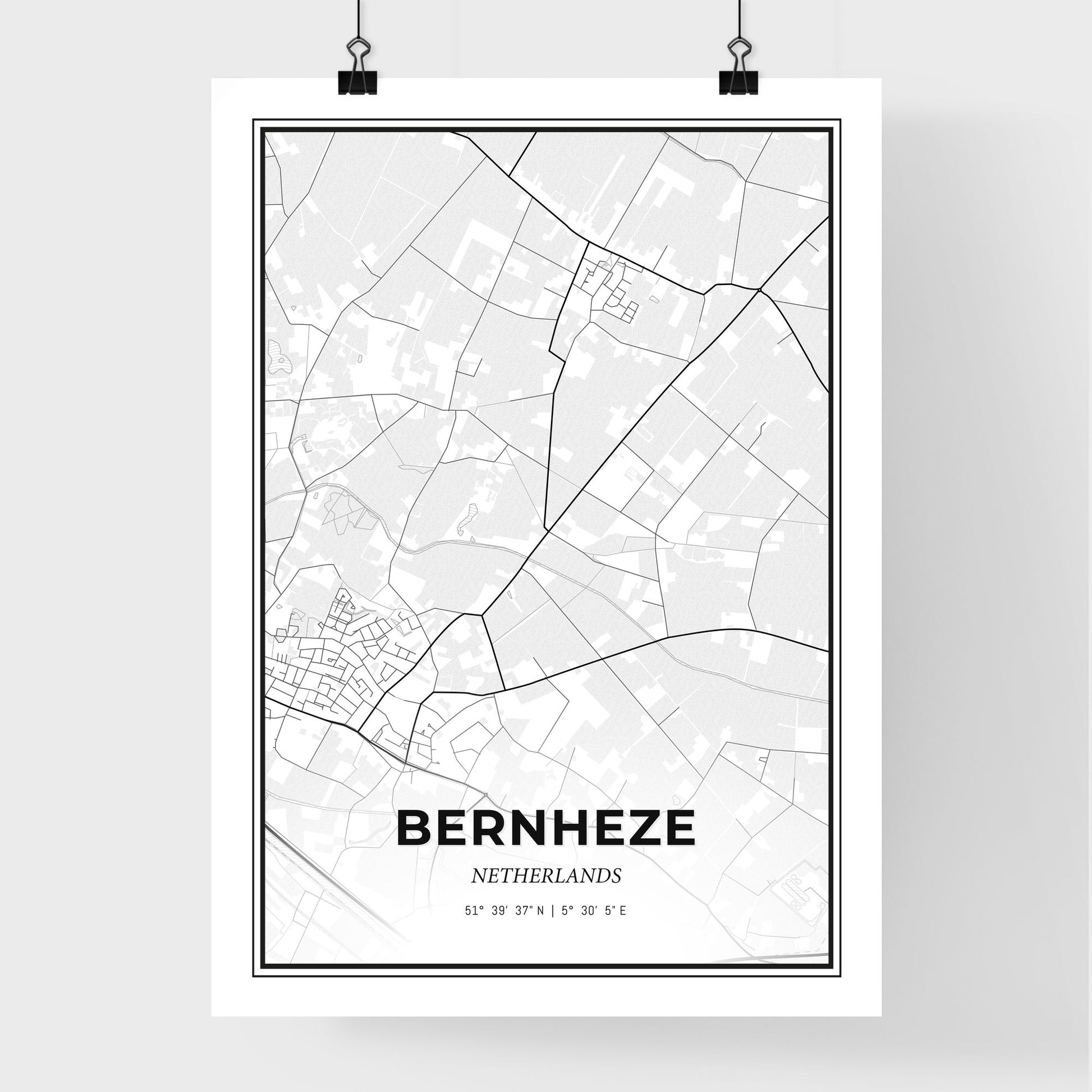  Bernheze Netherlands - Premium City Map Poster