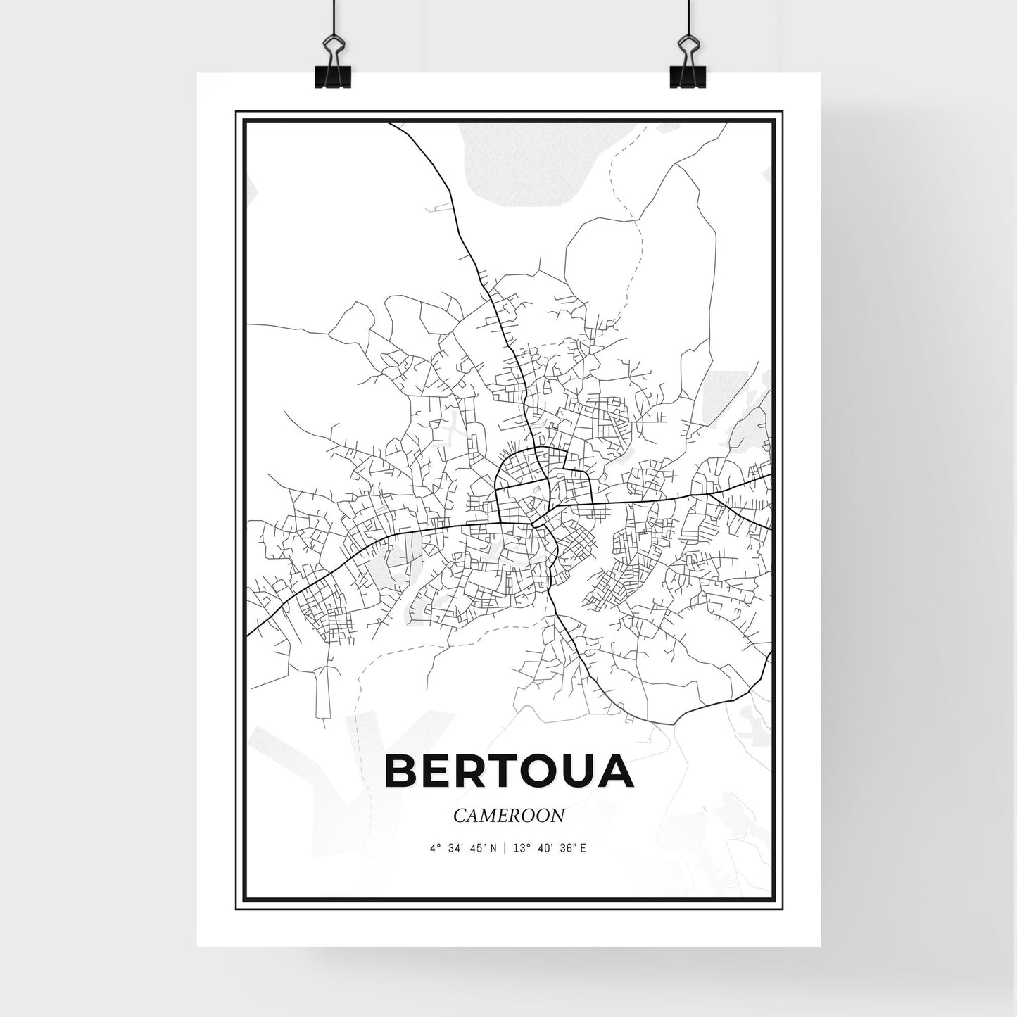 Bertoua Cameroon - Premium City Map Poster