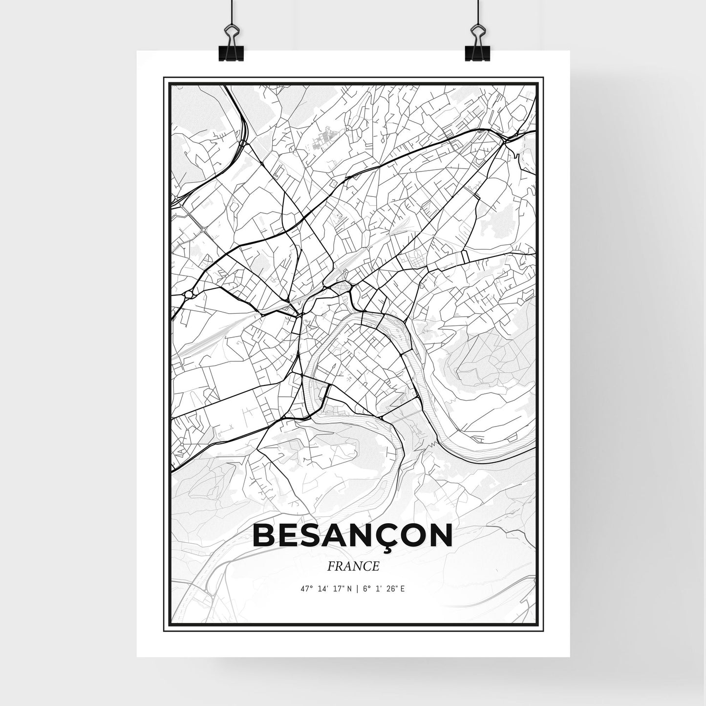 Besançon France - Premium City Map Poster