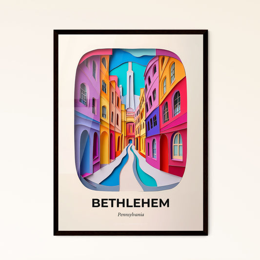 Vivid Bethlehem, Pennsylvania - a colorful city street with a narrow street