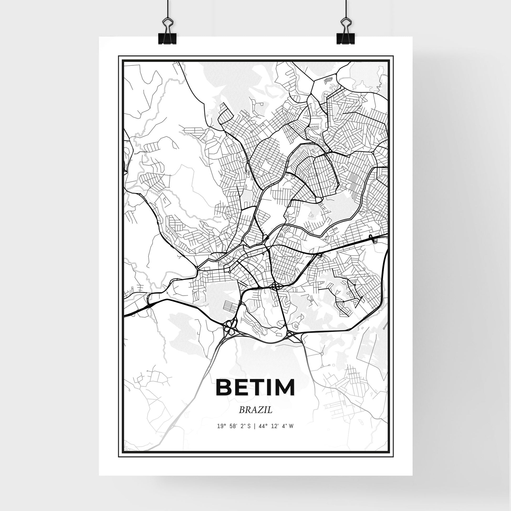 Betim Brazil - Premium City Map Poster