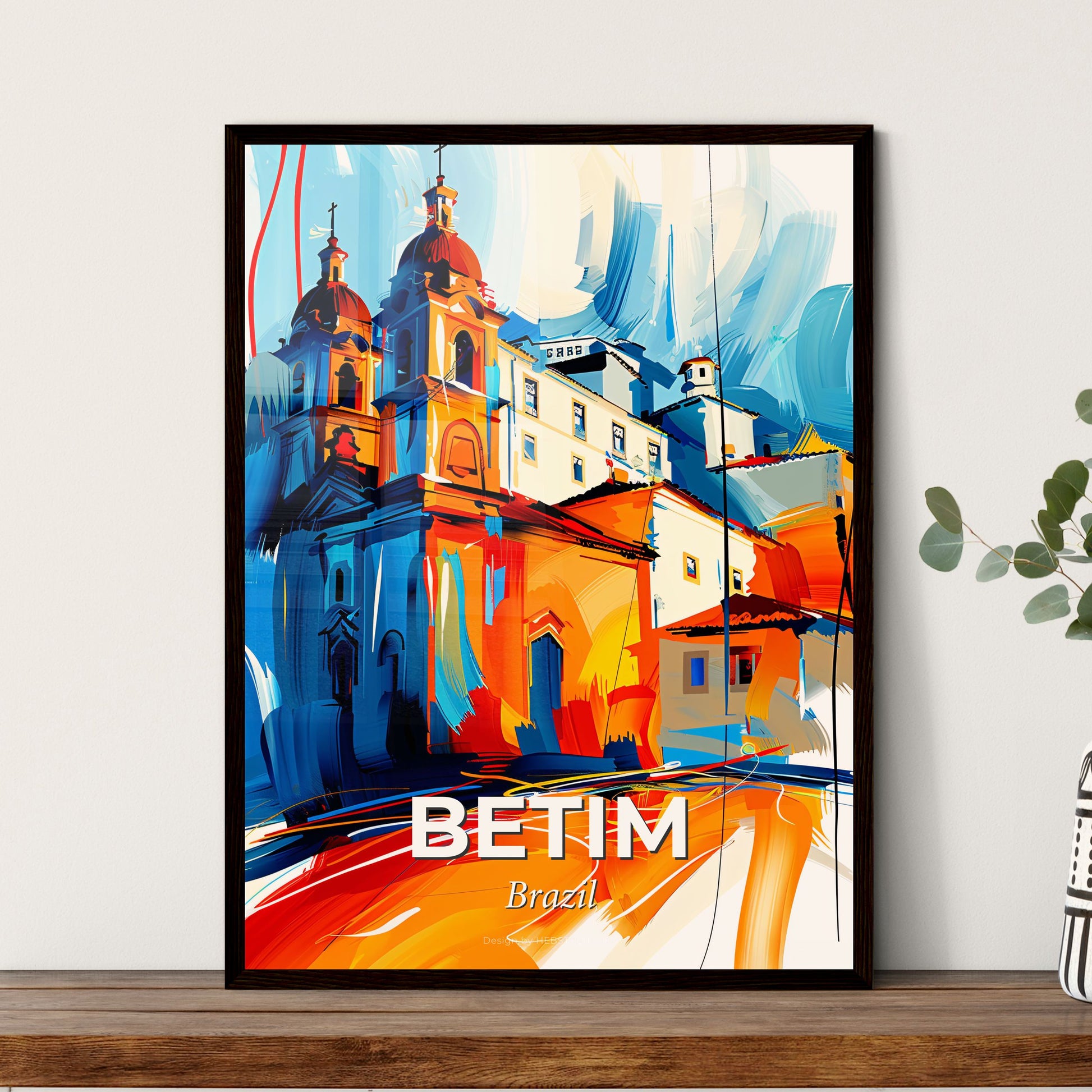 Vibrant Betim, Brazil - A Painting Of A Building