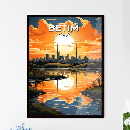 Vibrant Painting of Betim Brazil Skyline Sunset City Art Default Title