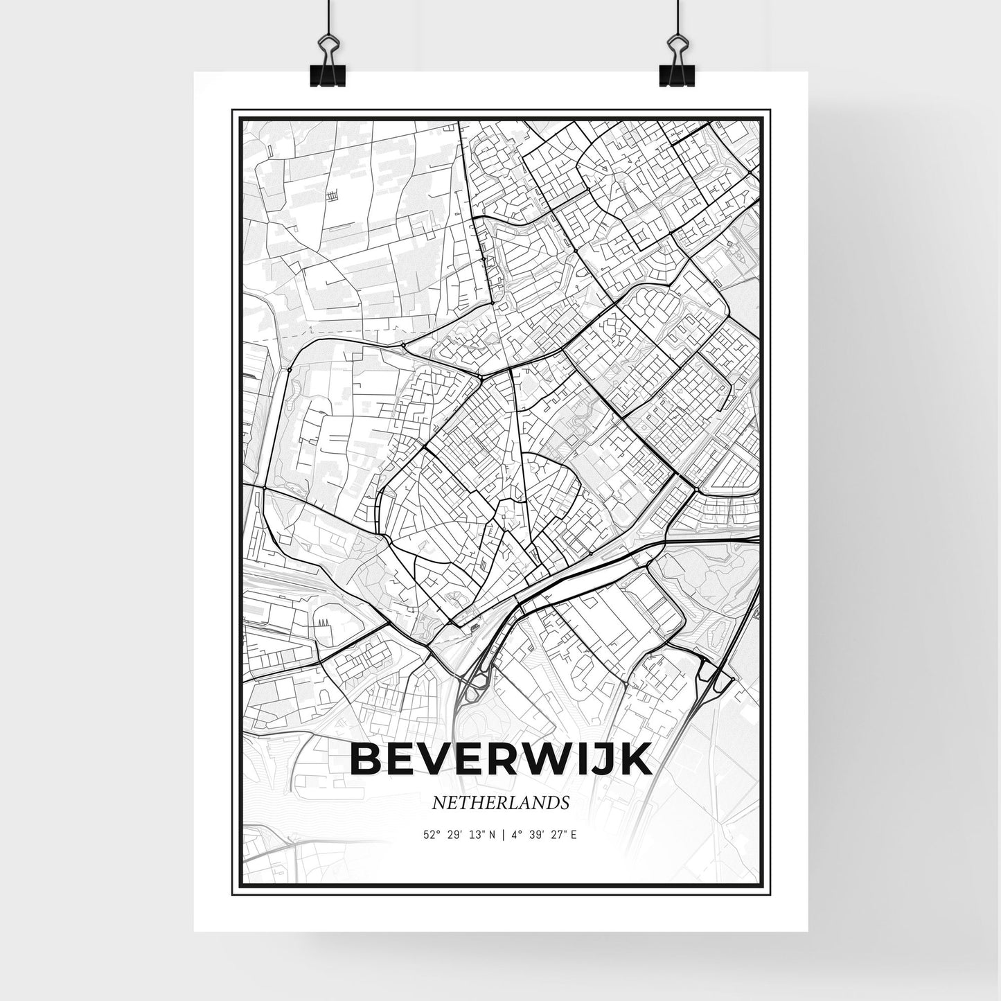  Beverwijk Netherlands - Premium City Map Poster