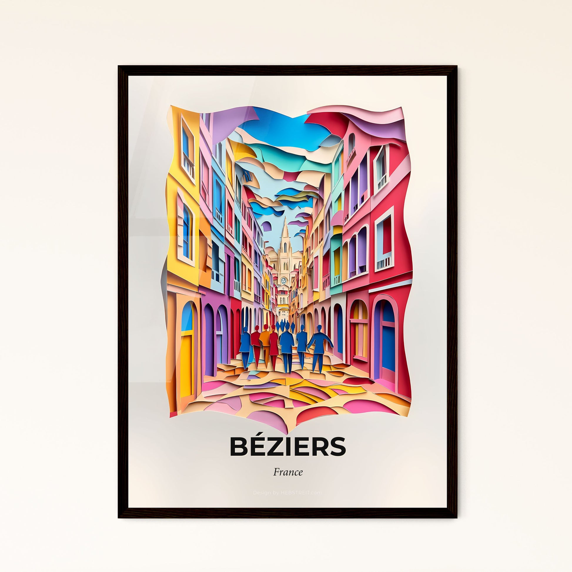 Vivid Béziers, France - a group of people walking down a street