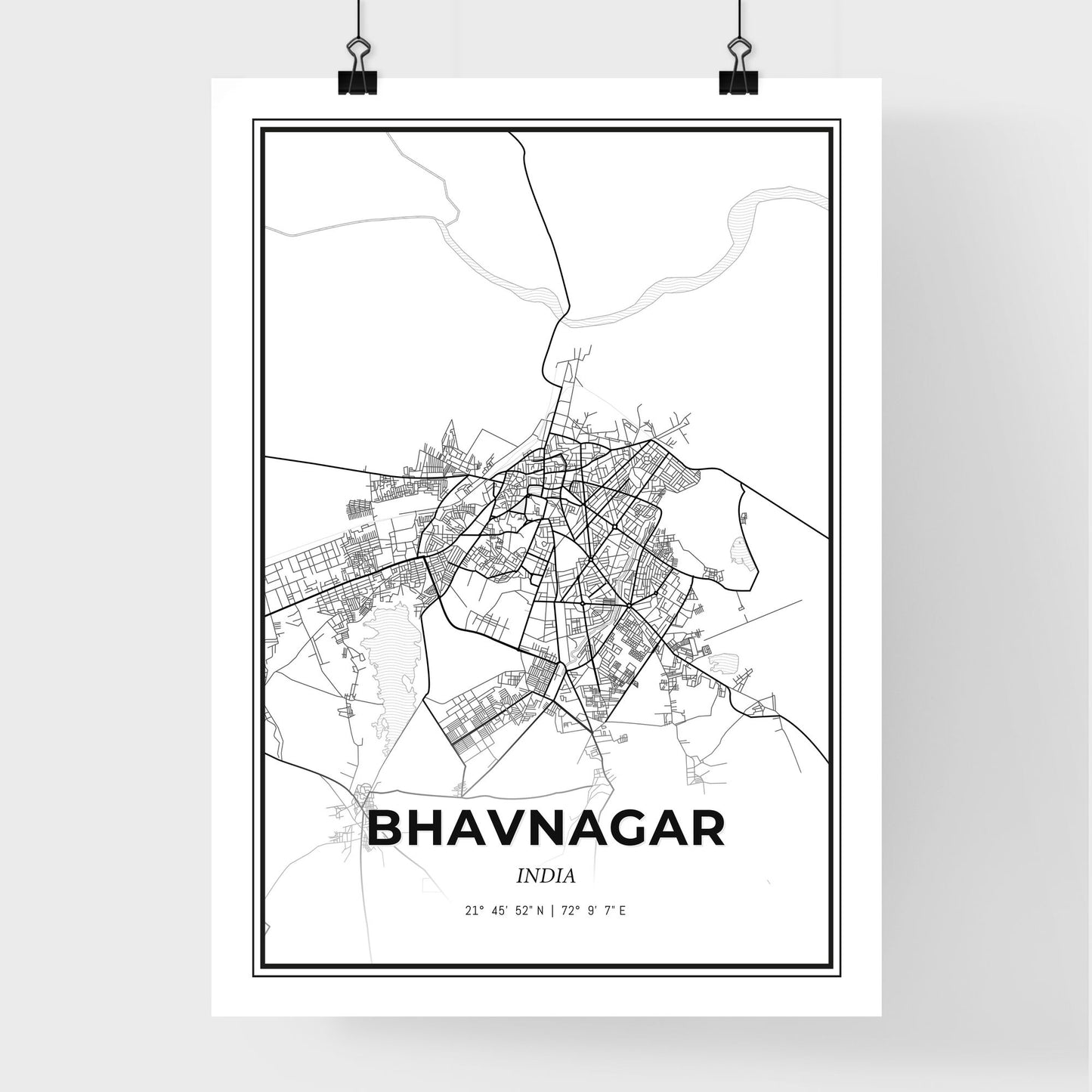 Bhavnagar India - Premium City Map Poster