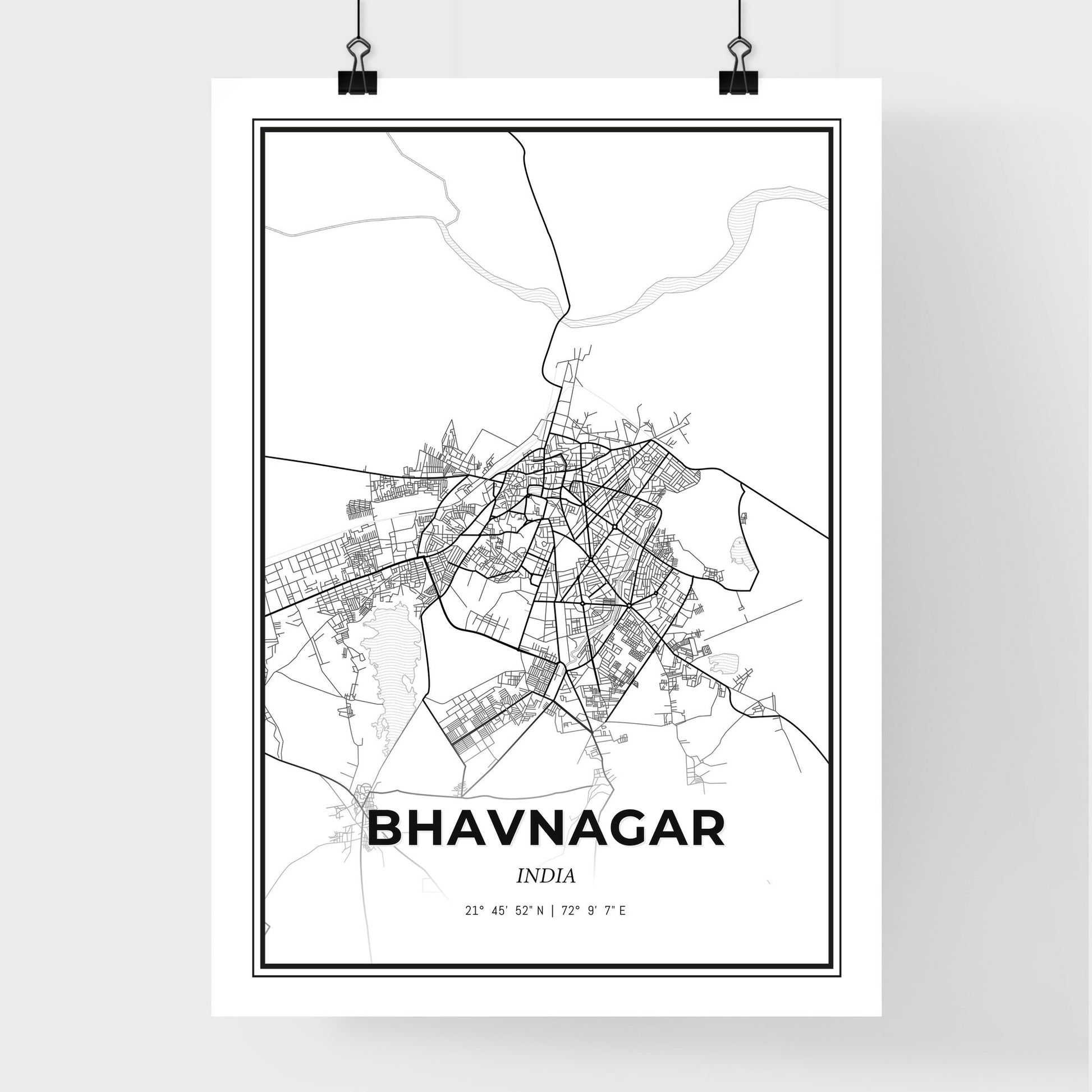 Bhavnagar India - Premium City Map Poster