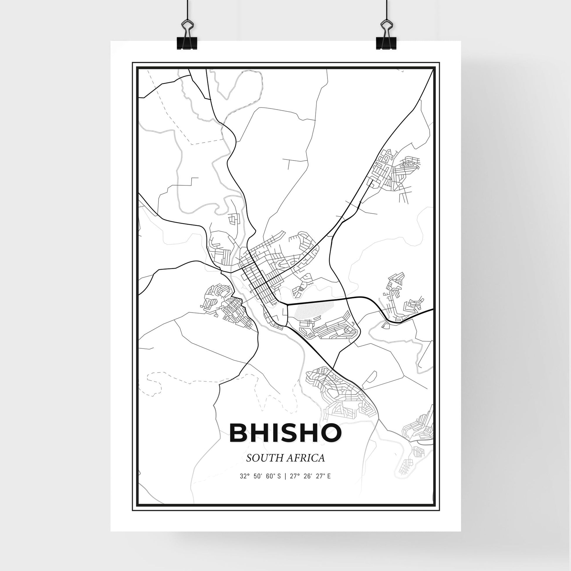 Bhisho South Africa - Premium City Map Poster