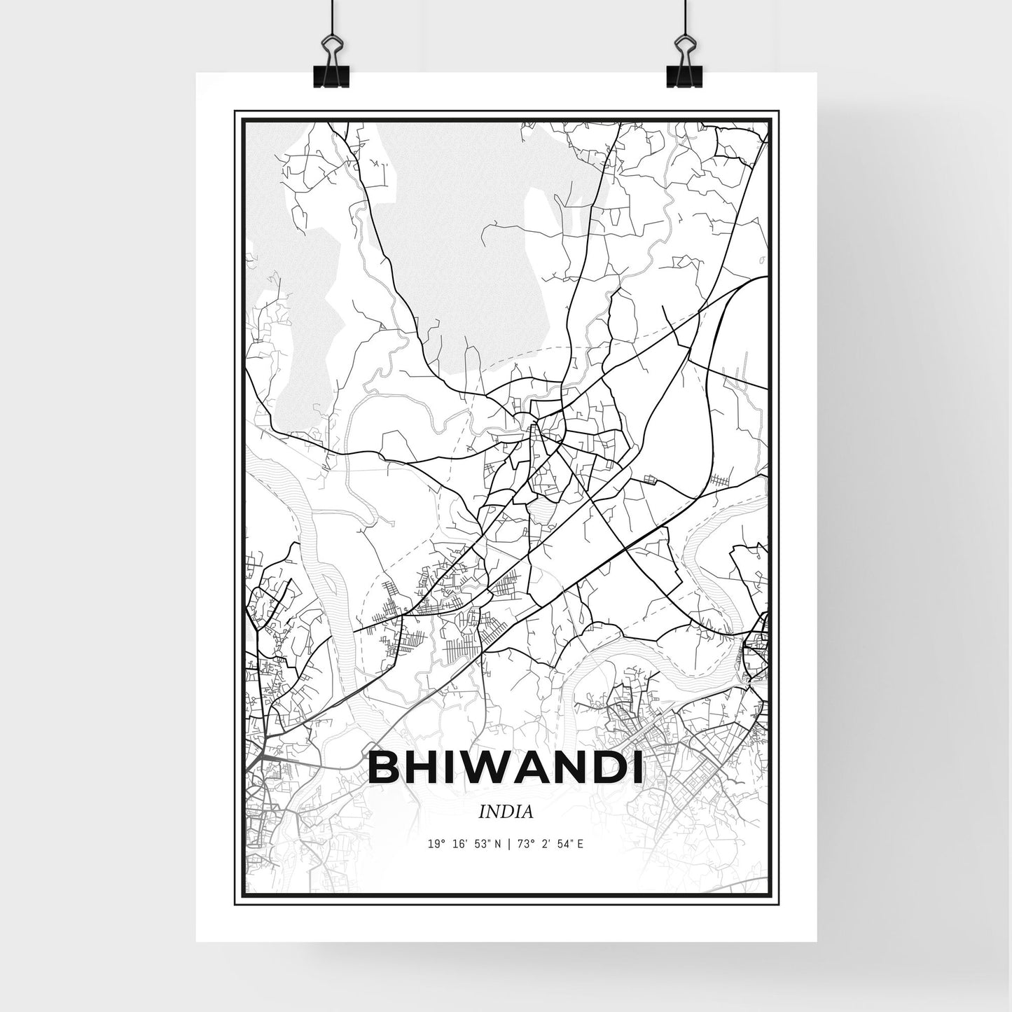 Bhiwandi India - Premium City Map Poster