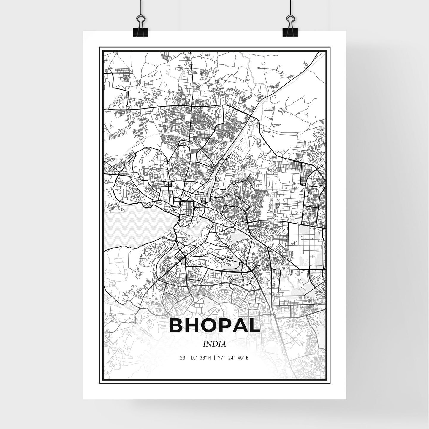 Bhopal India - Premium City Map Poster