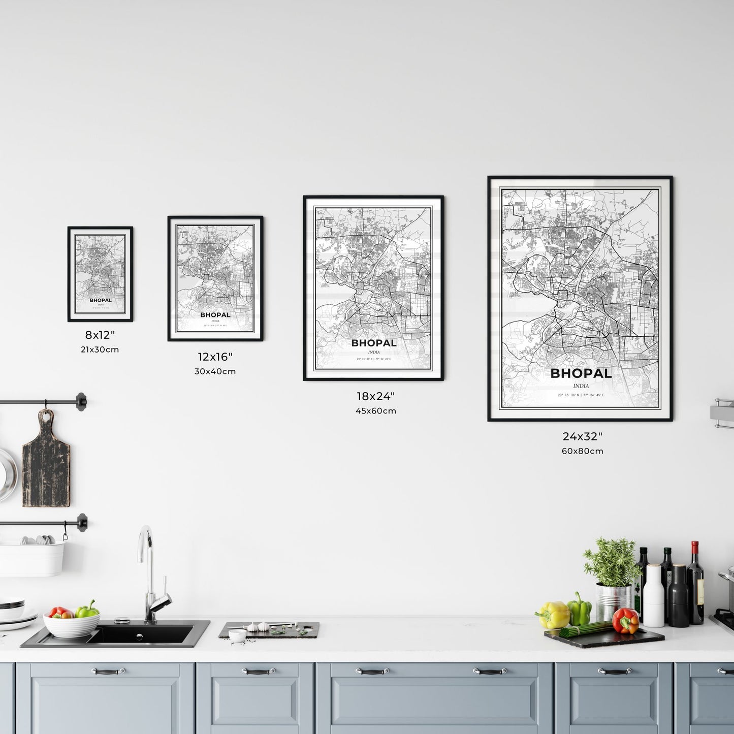 Bhopal India - Customizable Modern City Map