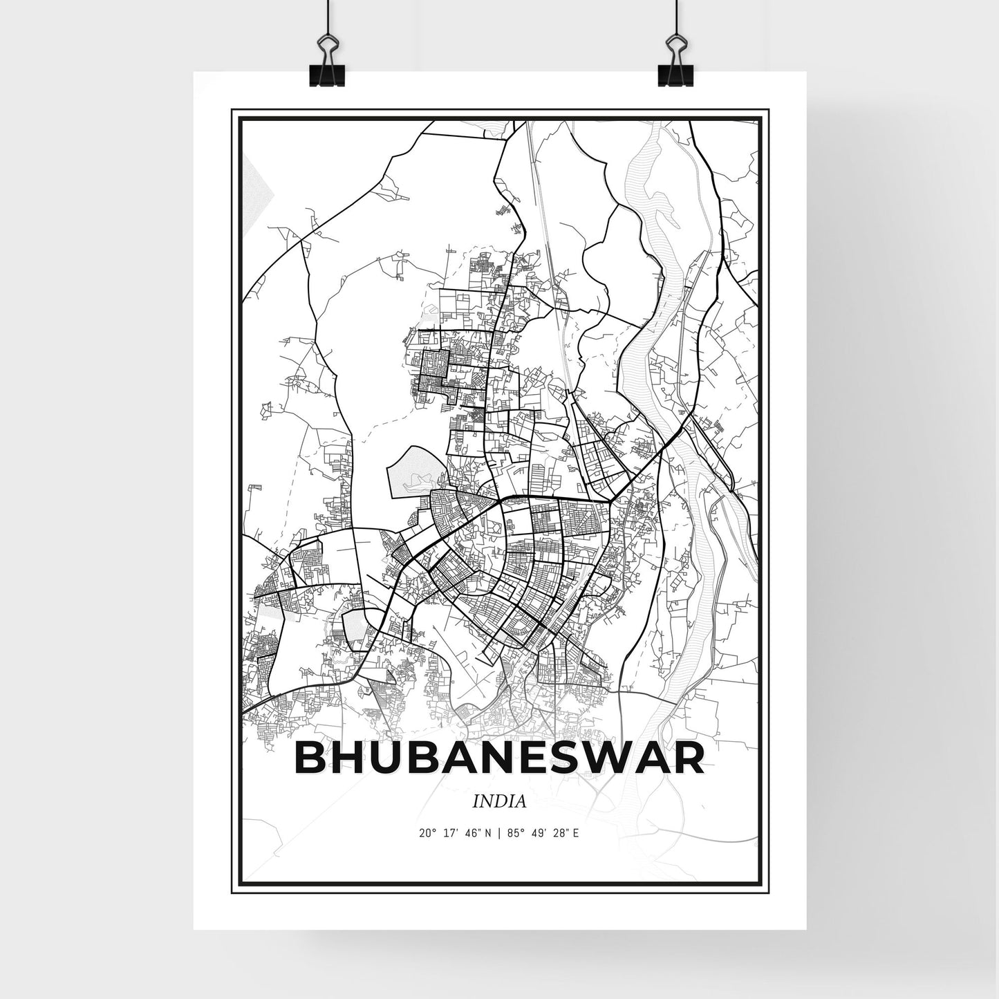 Bhubaneswar India - Premium City Map Poster