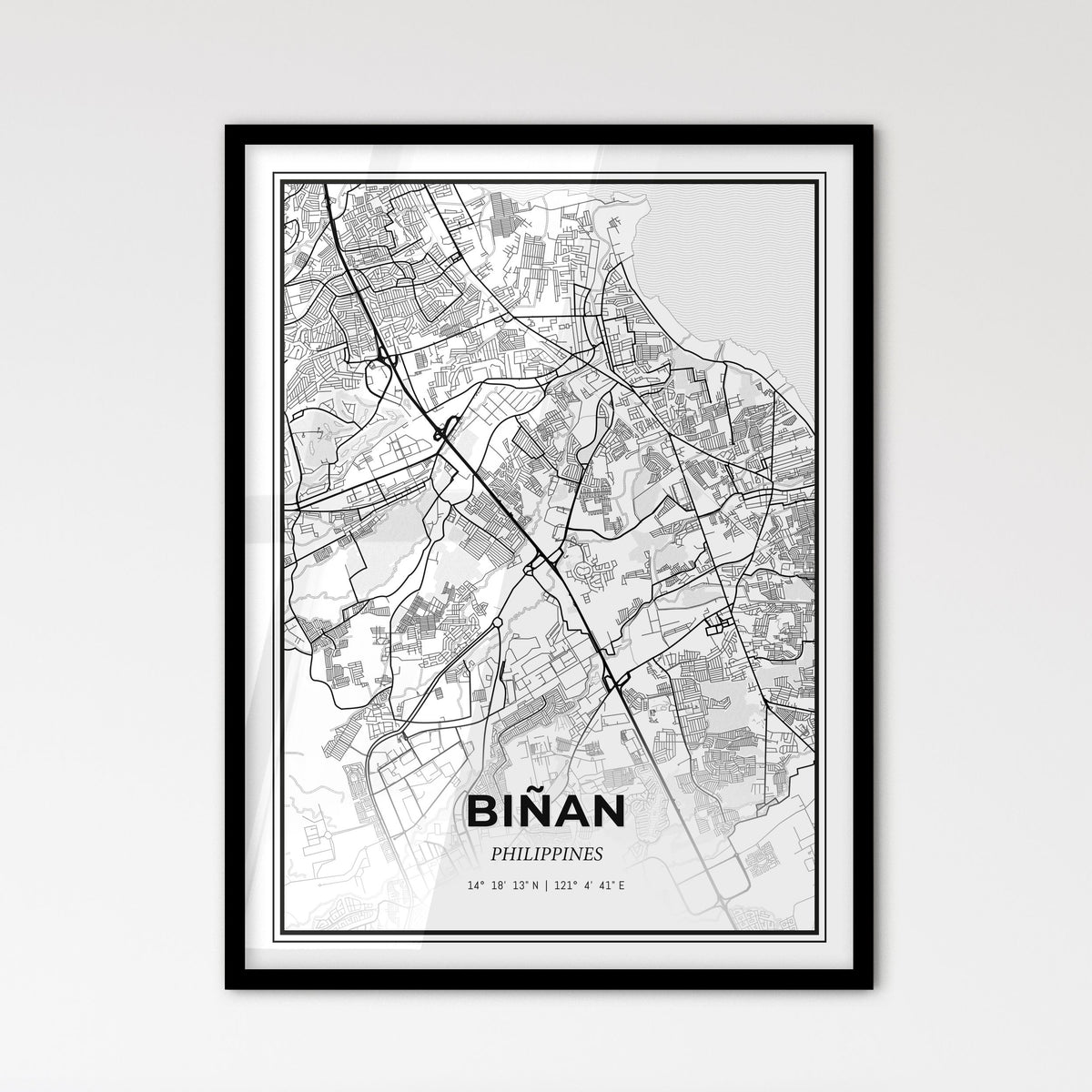 Biñan Philippines - Scandinavian Style City Map for Modern Home Decor