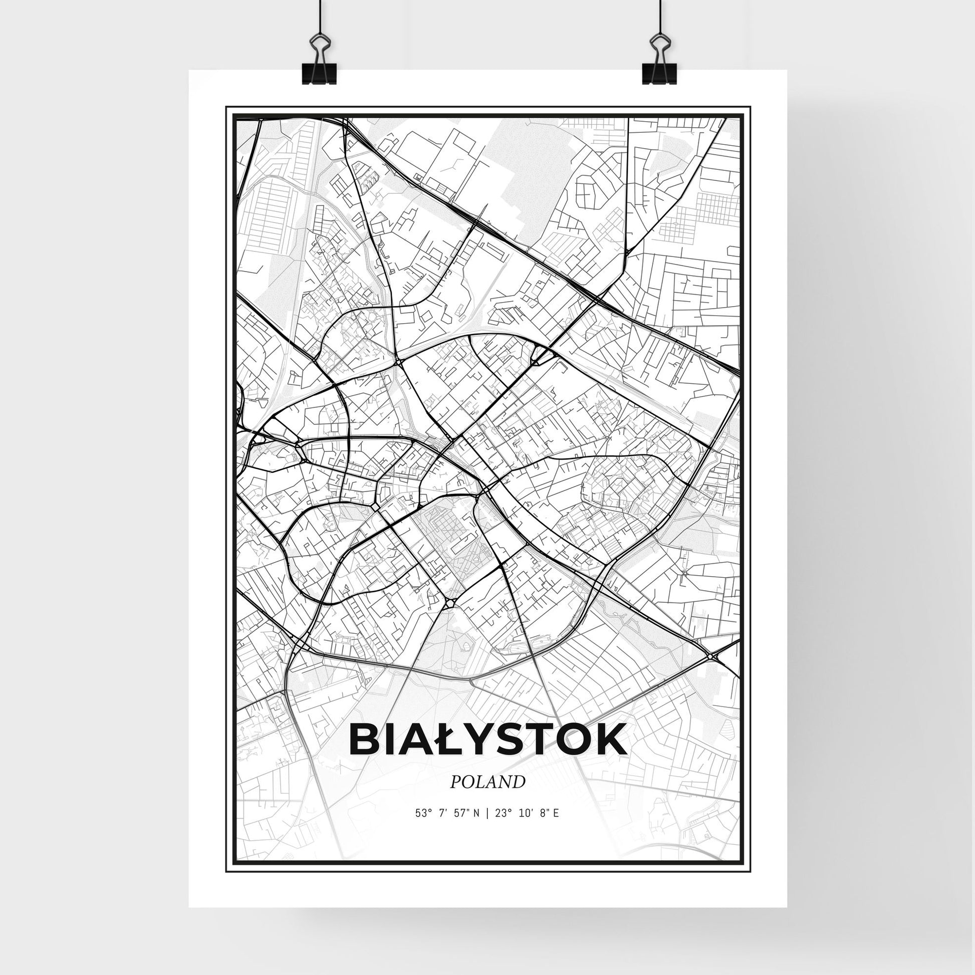 Białystok Poland - Premium City Map Poster