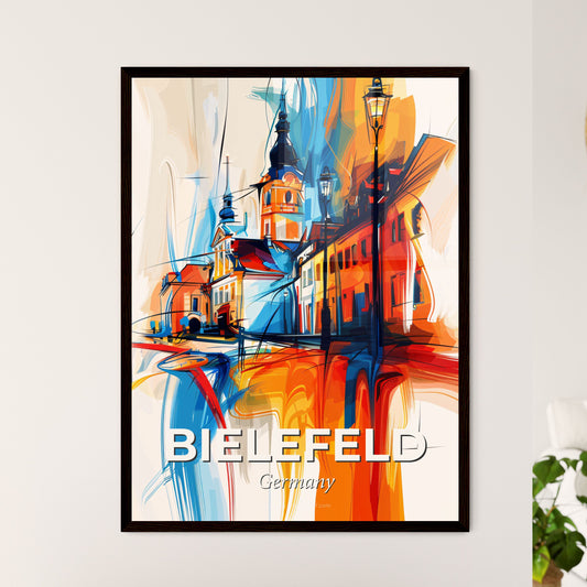 Vibrant Bielefeld, Germany - A Colorful Painting Of A Building