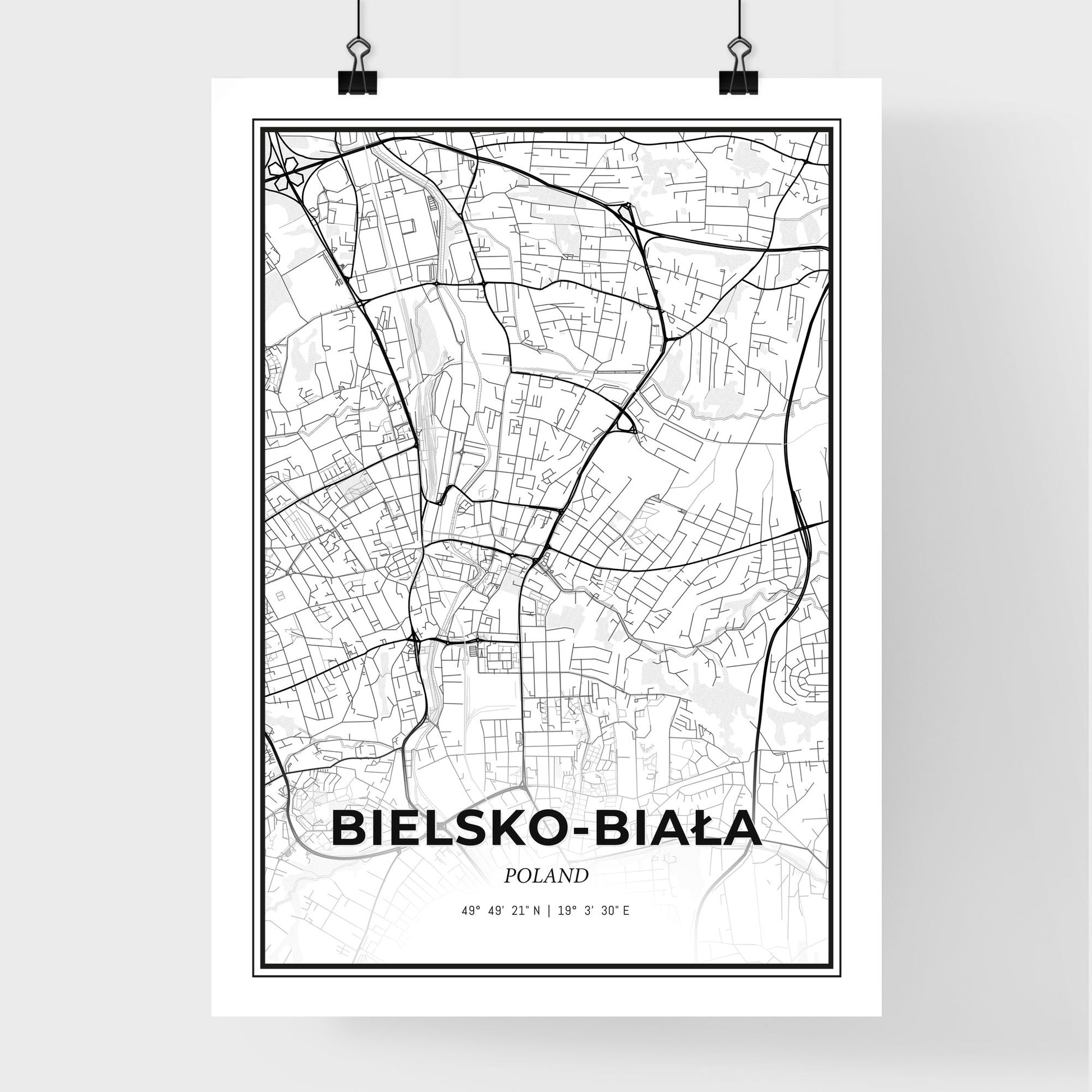 Bielsko-Biała Poland - Premium City Map Poster