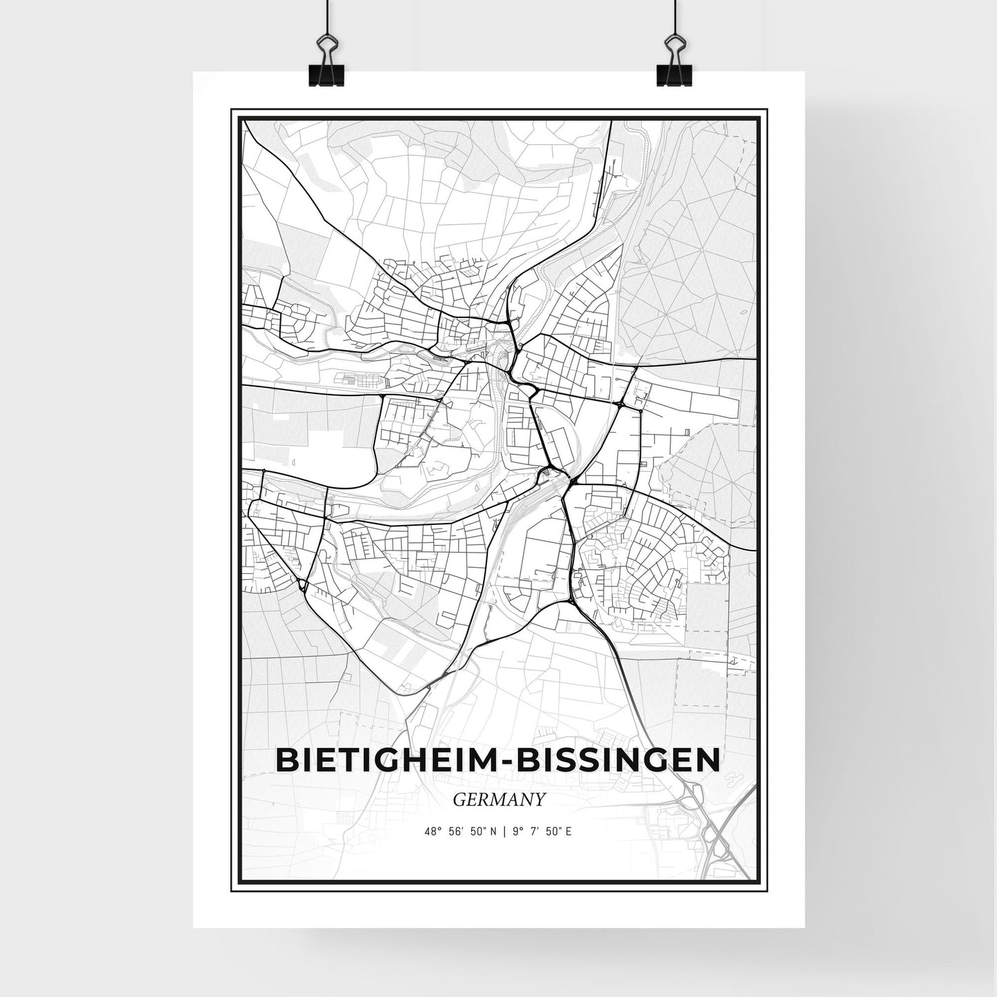 Bietigheim-Bissingen Germany - Premium City Map Poster