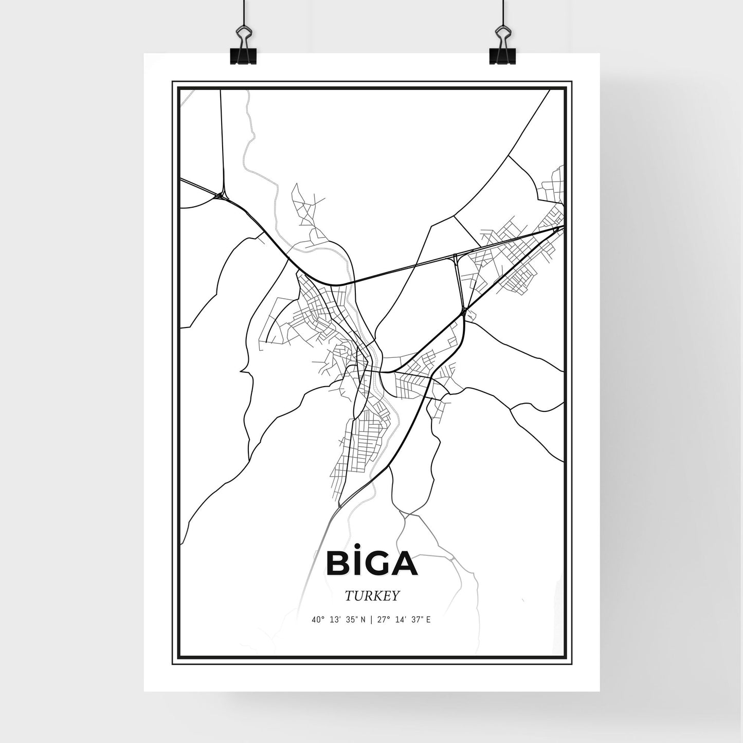 Biga Turkey - Premium City Map Poster