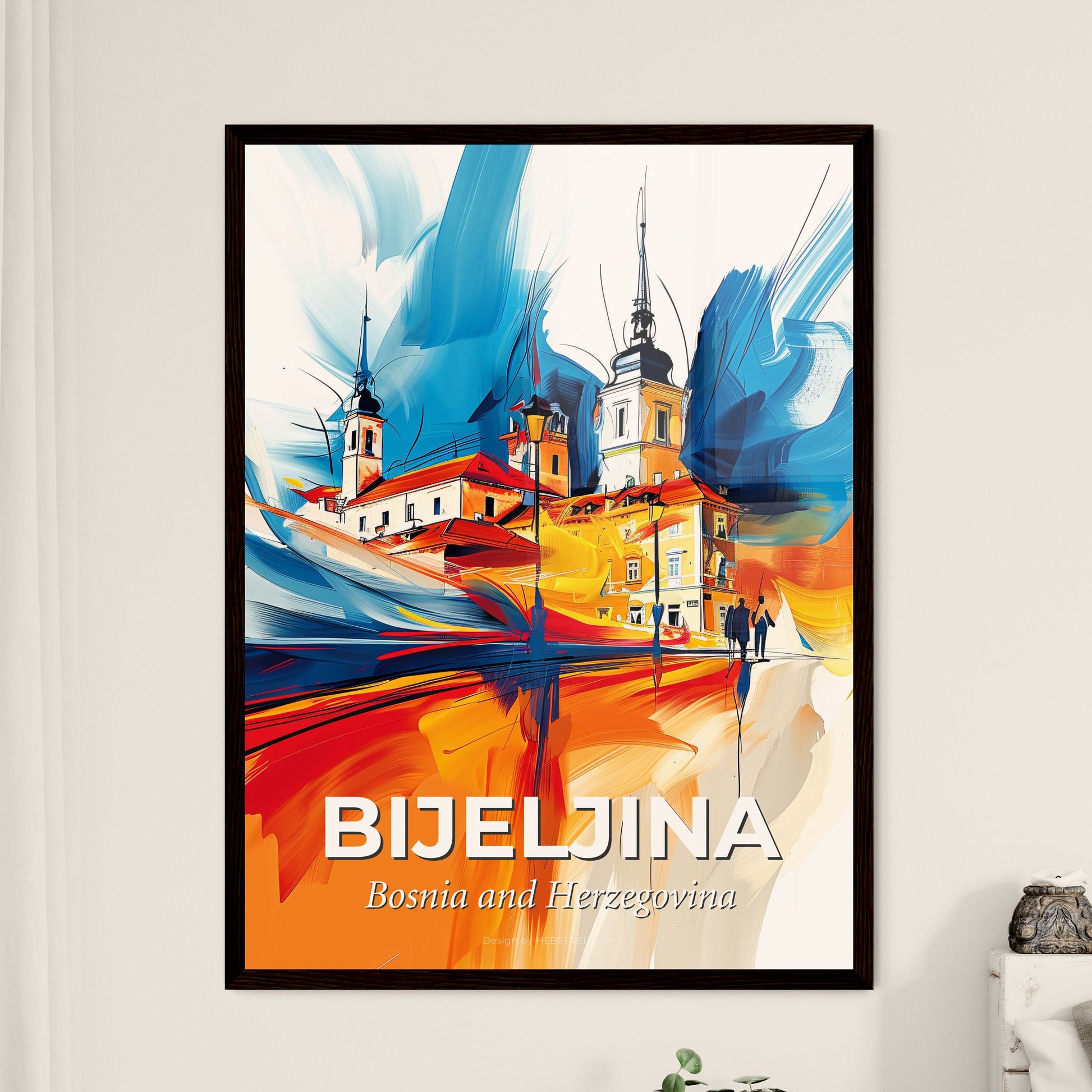 Vibrant Bijeljina, Bosnia And Herzegovina - A Painting Of A Building