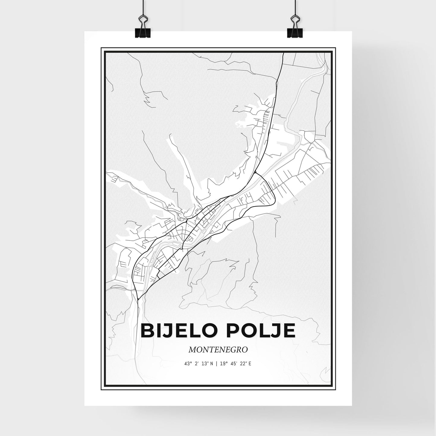 Bijelo Polje Montenegro - Premium City Map Poster