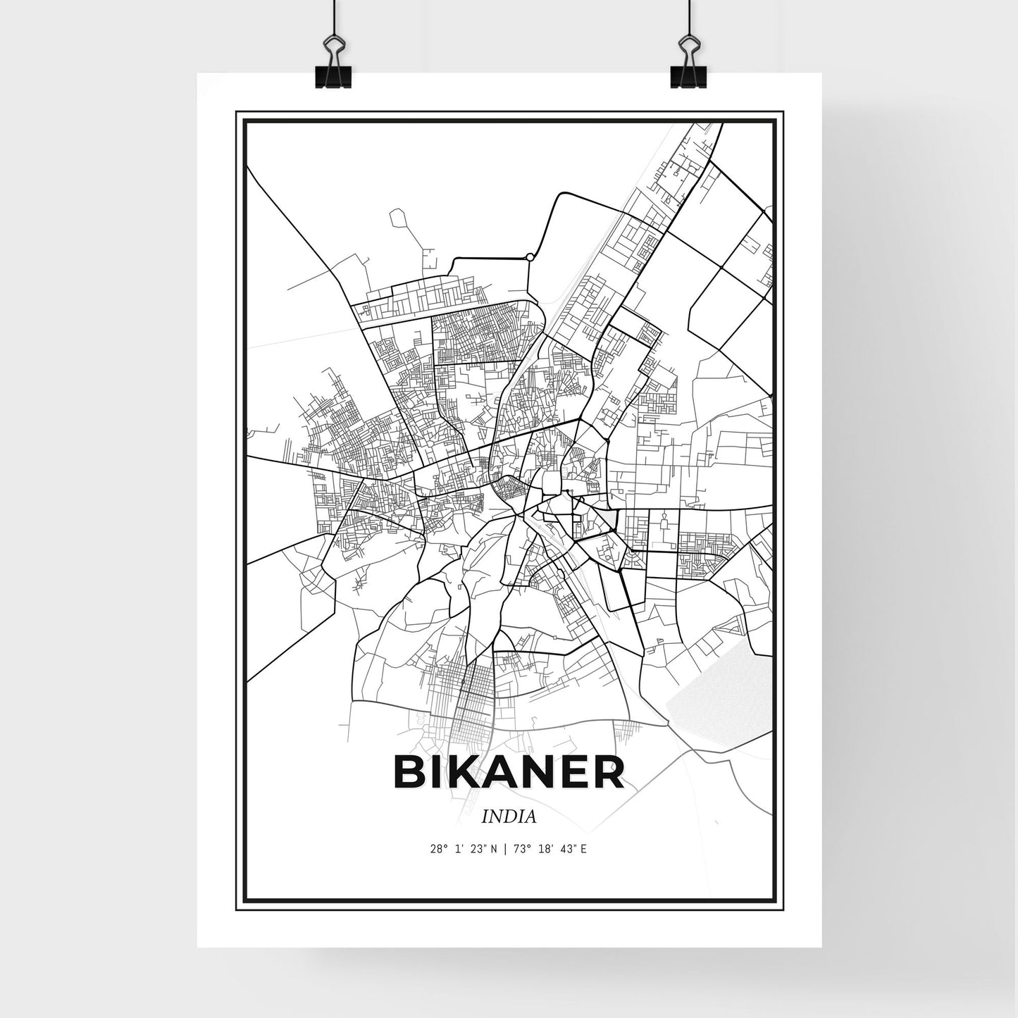 Bikaner India - Premium City Map Poster