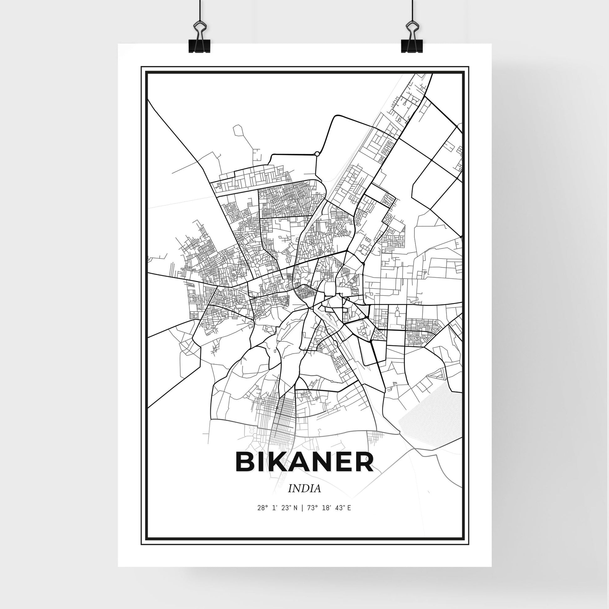 Bikaner India - Premium City Map Poster