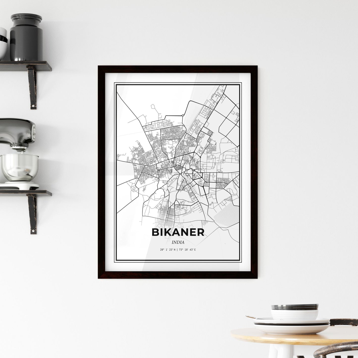 Bikaner India - Minimal City Map