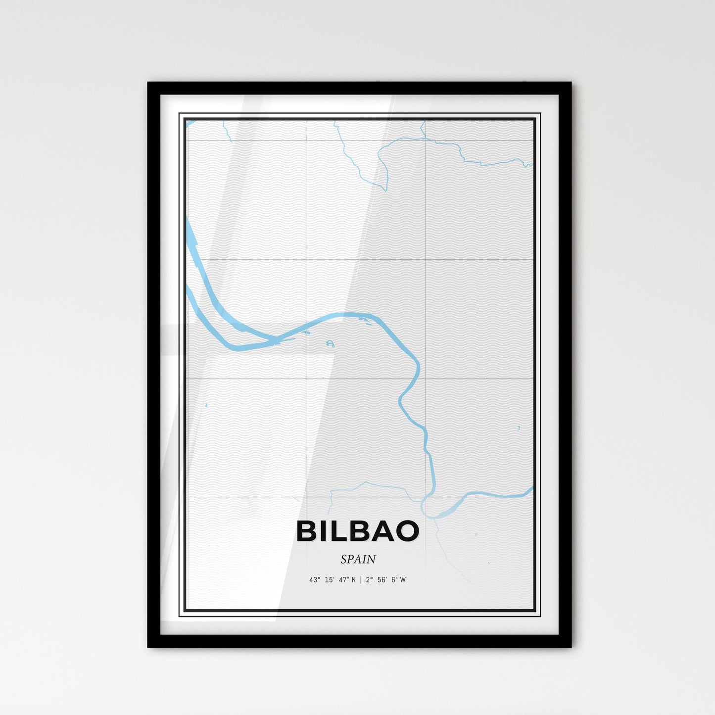 Bilbao Spain - Scandinavian Style City Map for Modern Home Decor