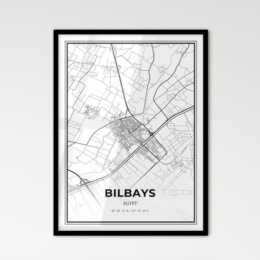 Bilbays Egypt - Scandinavian Style City Map for Modern Home Decor