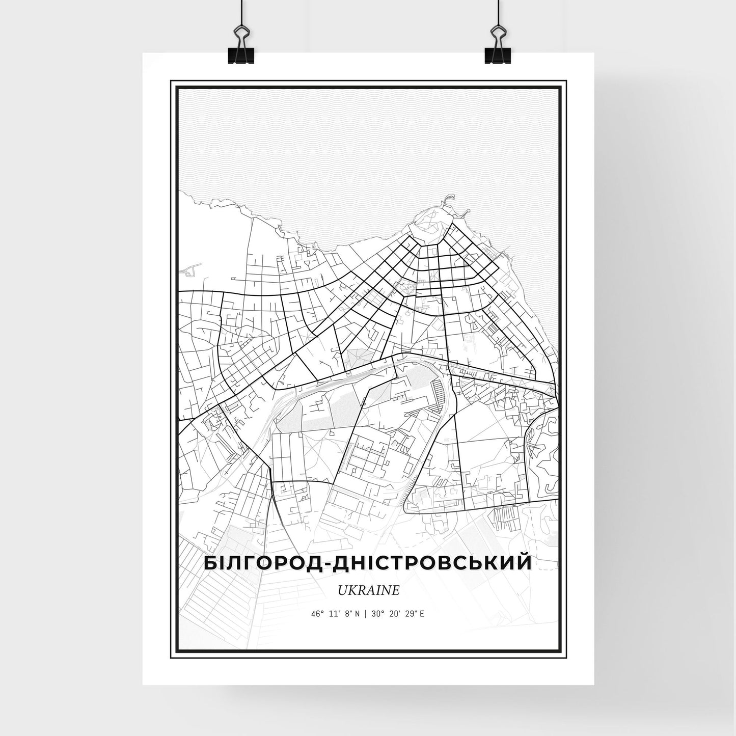 Bilhorod-Dnistrovskyi Ukraine - Premium City Map Poster