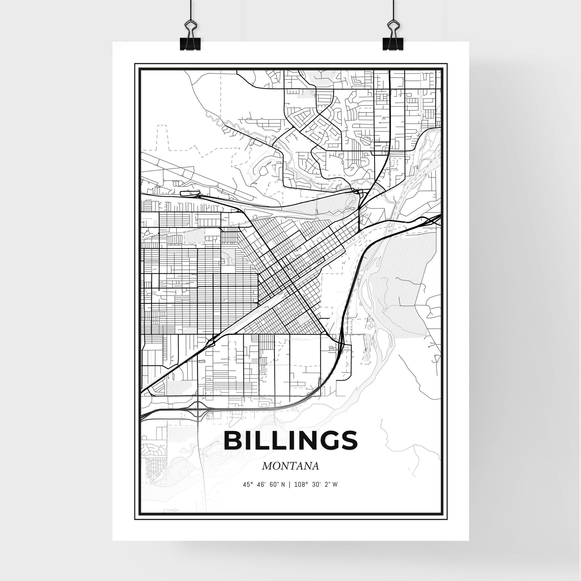 Billings Montana - Premium City Map Poster