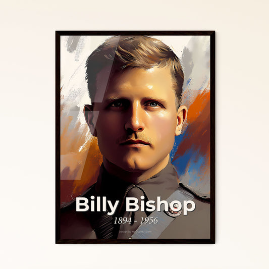 Portrait of Billy Bishop, 1894 - 1956. Impressionistic painting of a man in a uniform.