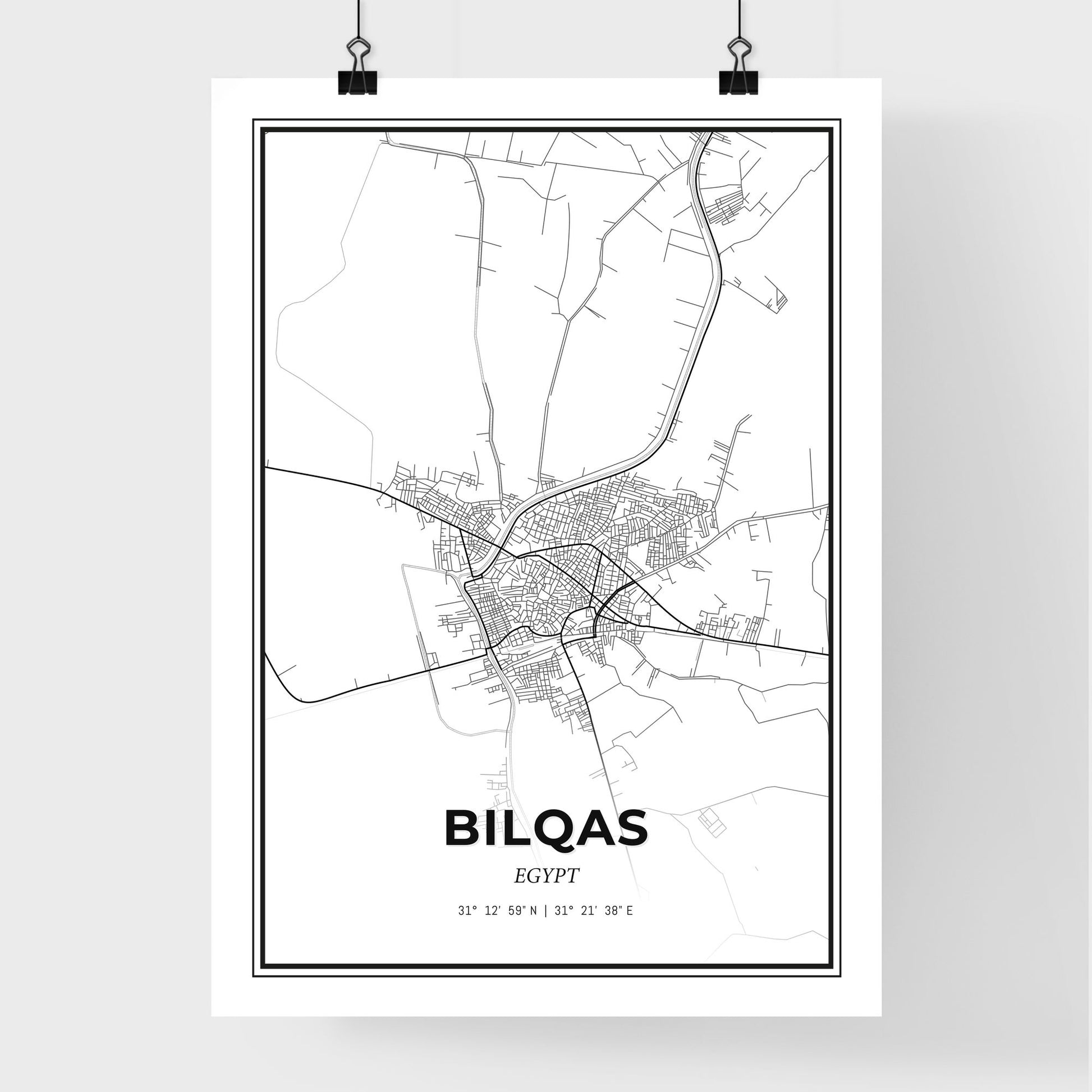 Bilqas Egypt - Premium City Map Poster