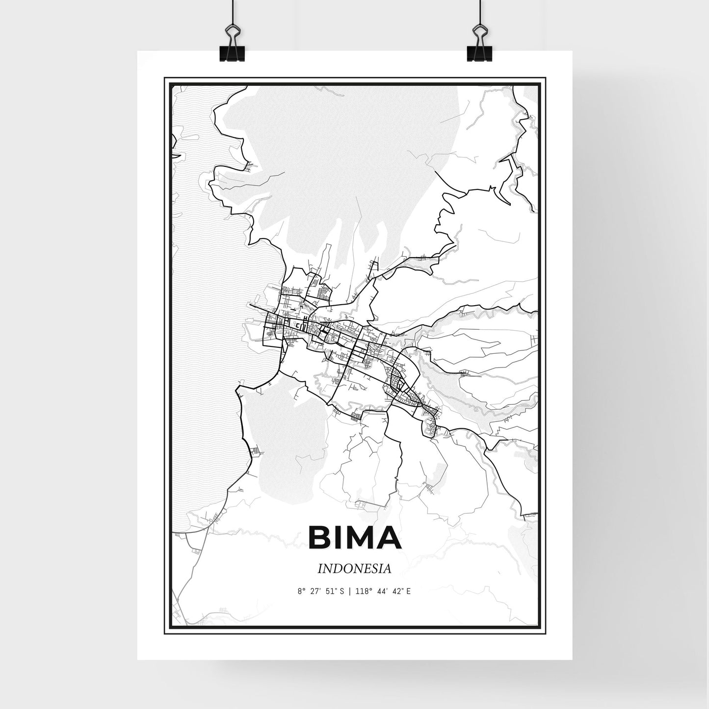 Bima Indonesia - Premium City Map Poster