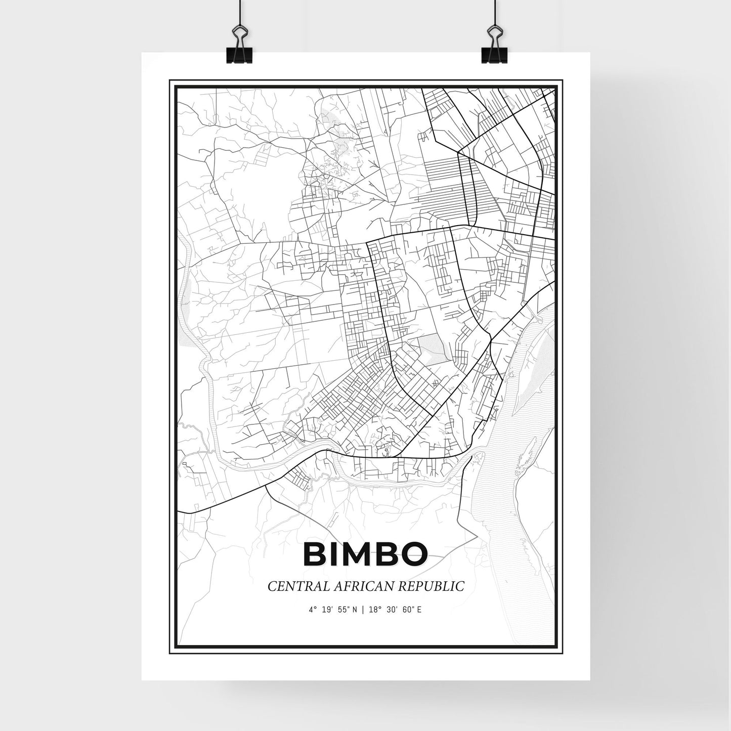 Bimbo Central African Republic - Premium City Map Poster