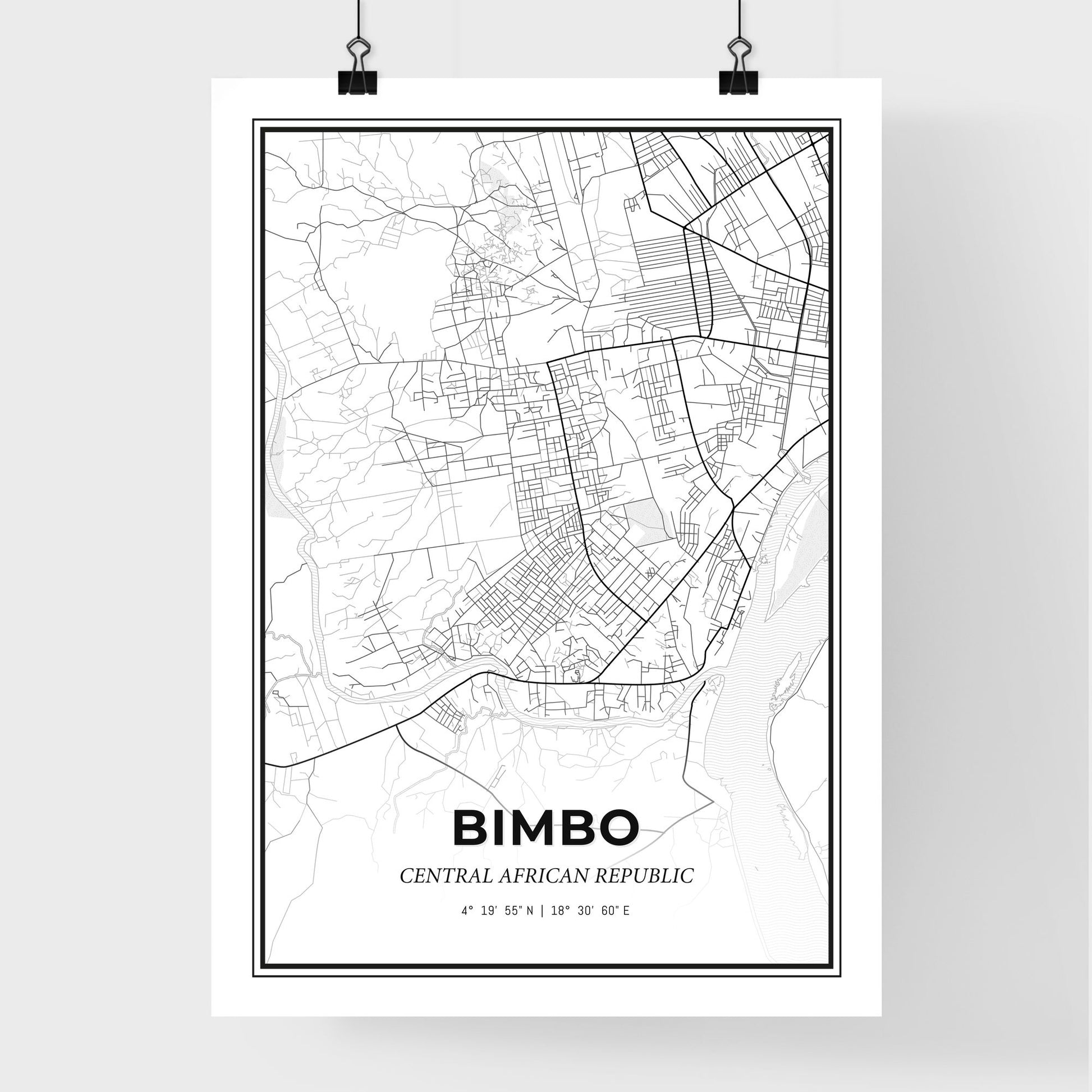 Bimbo Central African Republic - Premium City Map Poster