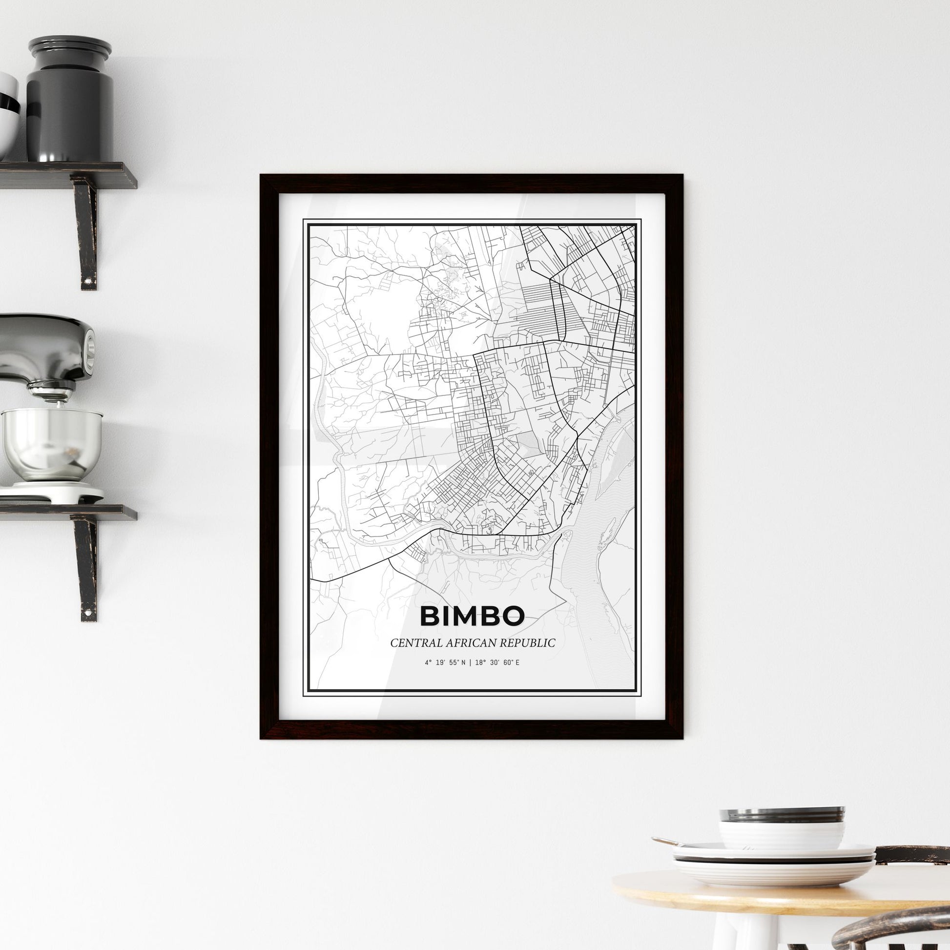 Bimbo Central African Republic - Minimal City Map