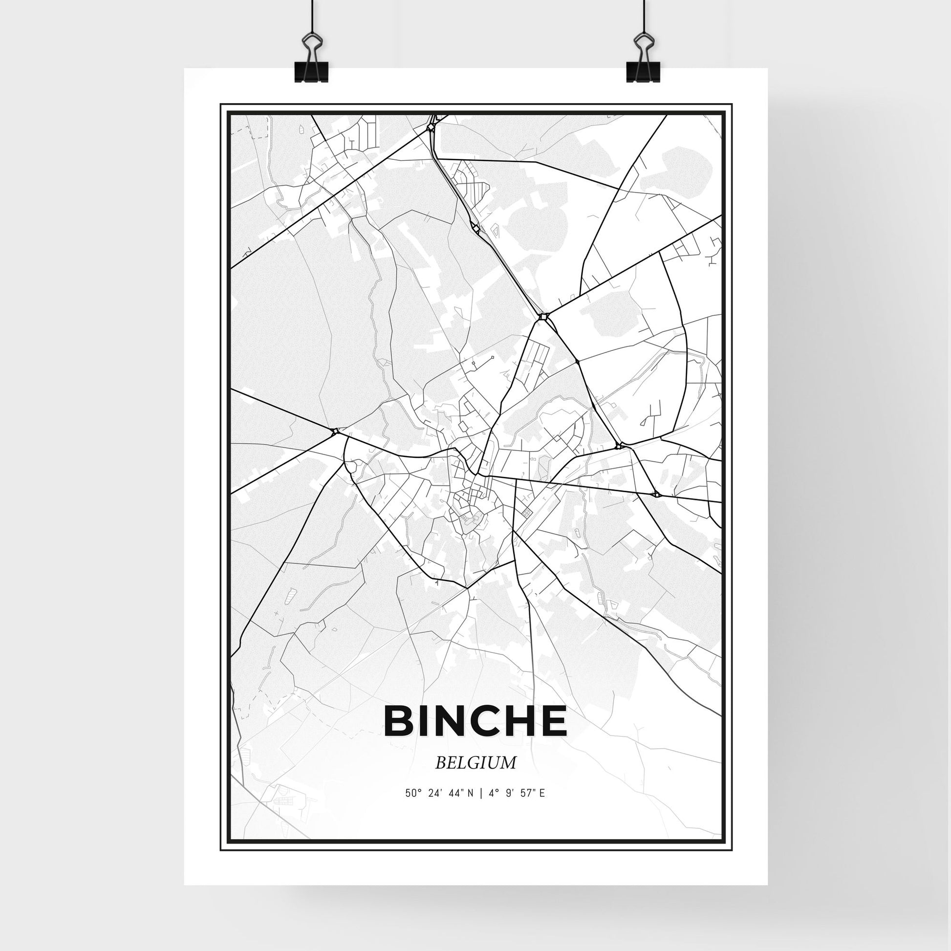 Binche Belgium - Premium City Map Poster