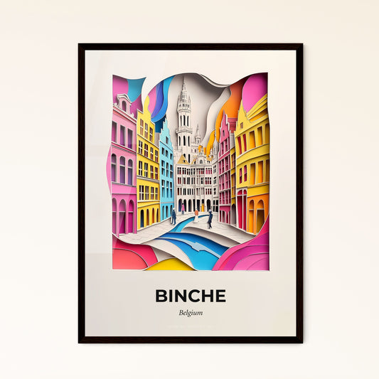 Vivid Binche, Belgium - a paper cut of a city with a bridge