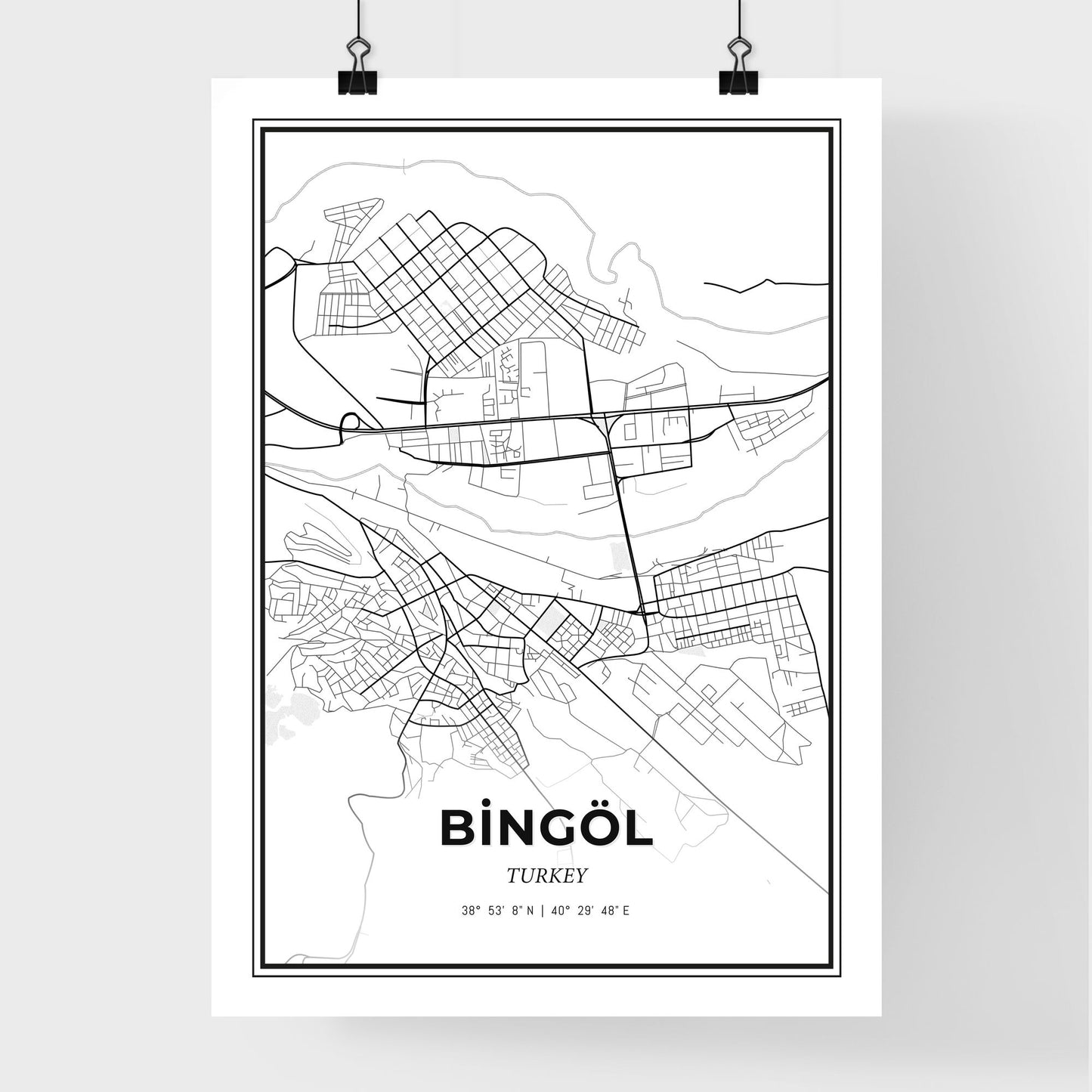 Bingöl Turkey - Premium City Map Poster